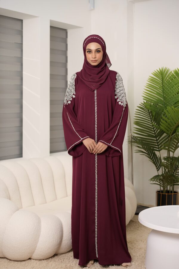 Lara Abaya (Deep Maroon) - Image 2