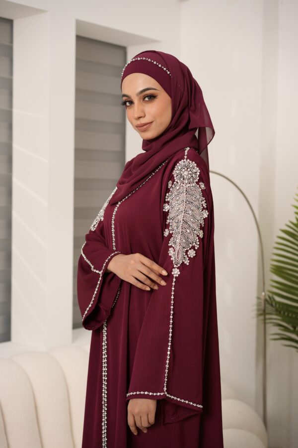 Lara Abaya (Deep Maroon) - Image 4