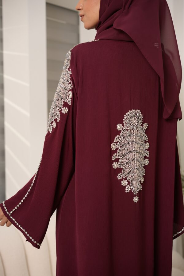 Lara Abaya (Deep Maroon) - Image 5