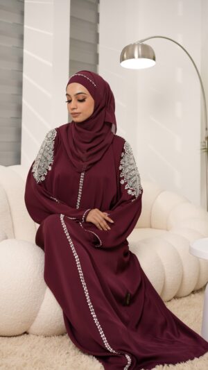 Lara Abaya (Deep Maroon)