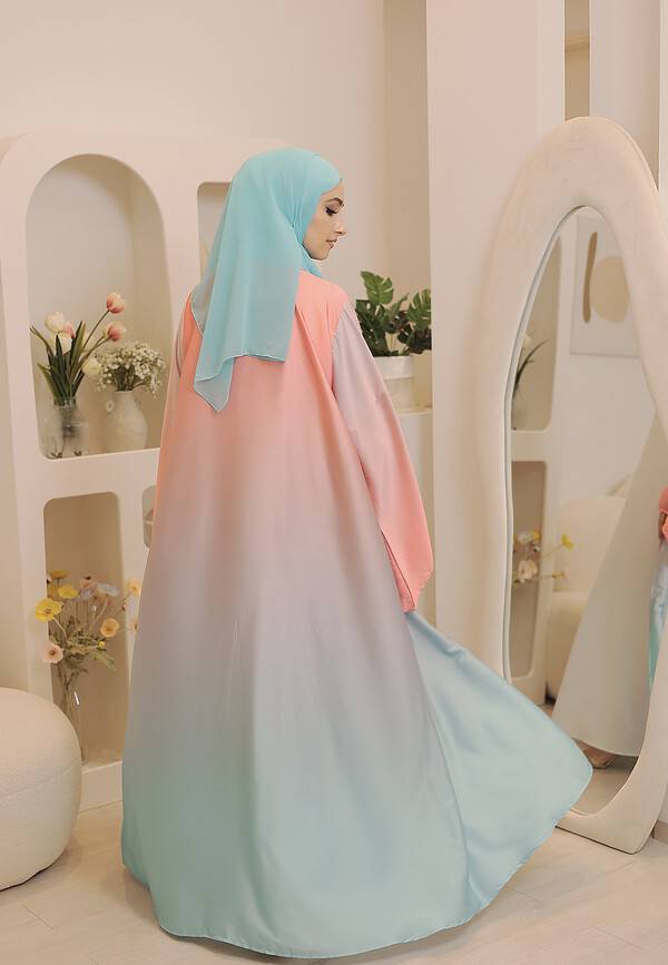 Ombre Abaya (Pinkish Blue) - Image 2