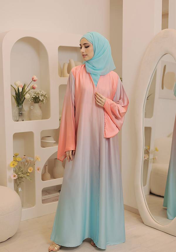 Ombre Abaya (Pinkish Blue) - Image 5