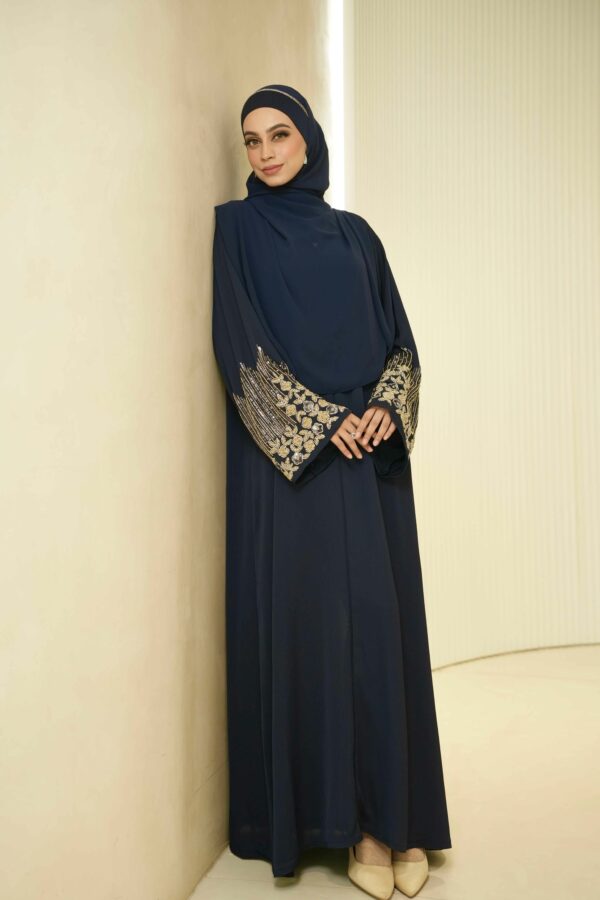 Luna Abaya (Navy Blue) - Image 2