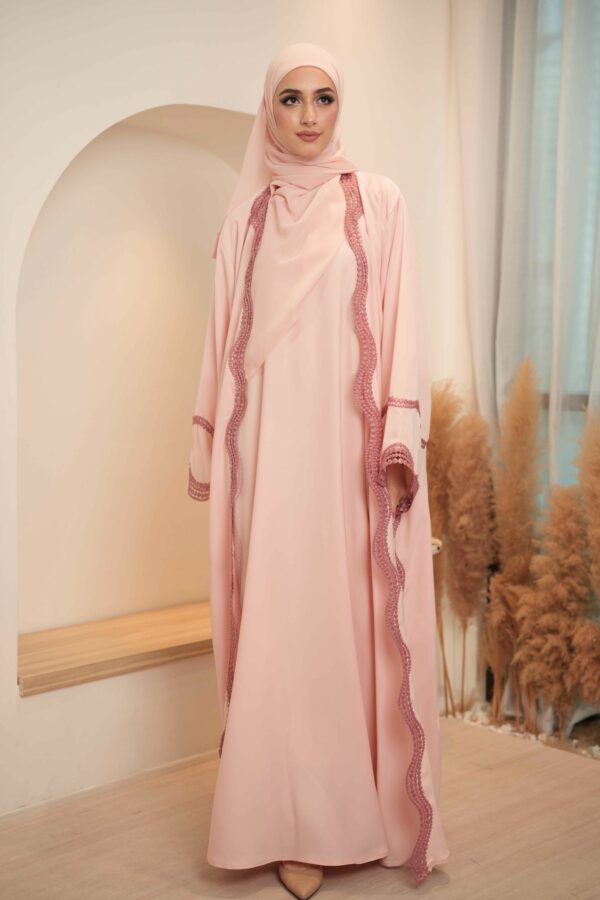 Wajiha Abaya (Soft Pink) - Image 4