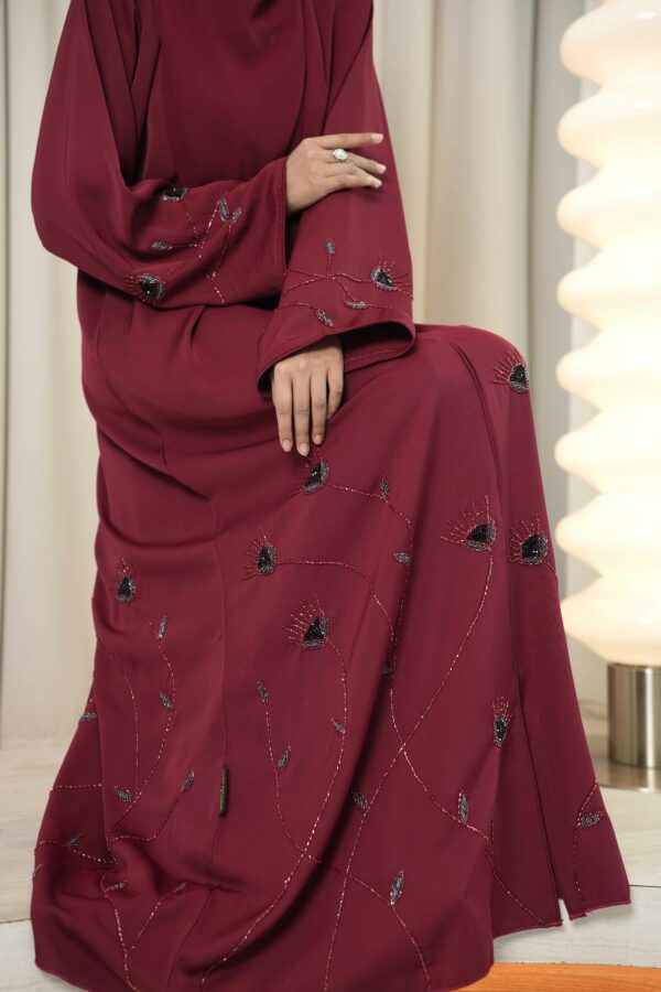 Fatma Abaya (Maroon) - Image 3