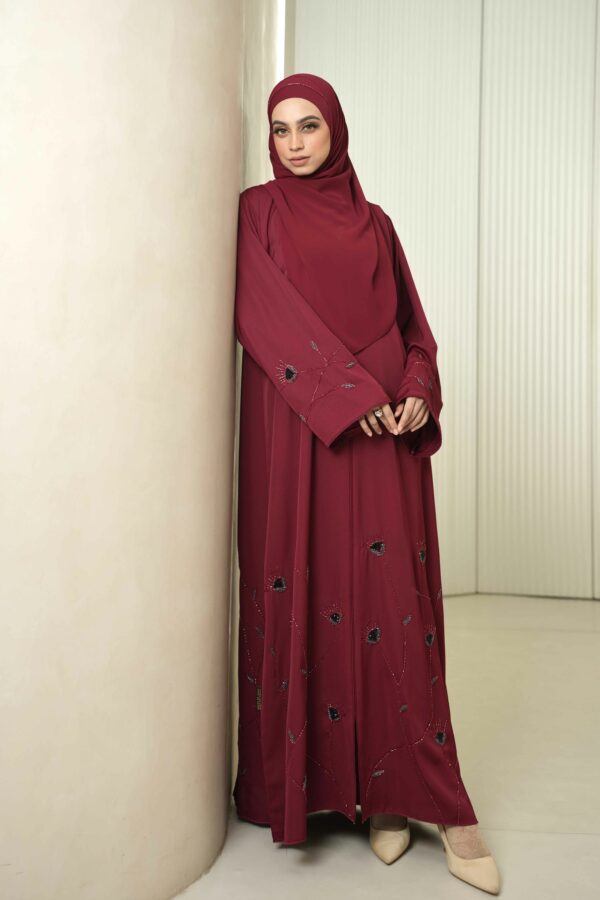 Fatma Abaya (Maroon) - Image 4