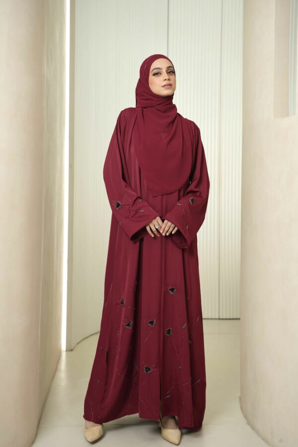 Fatma Abaya (Maroon) - Image 2