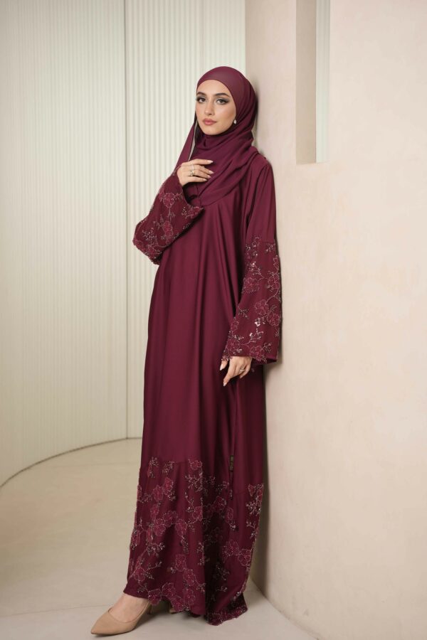 Maya Abaya (Burgundy) - Image 4