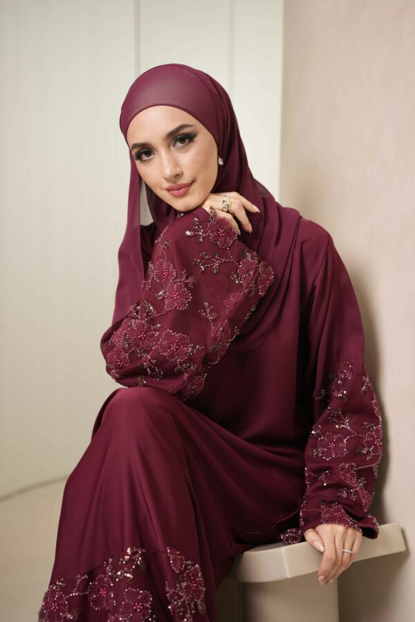 Maya Abaya (Burgundy) - Image 2