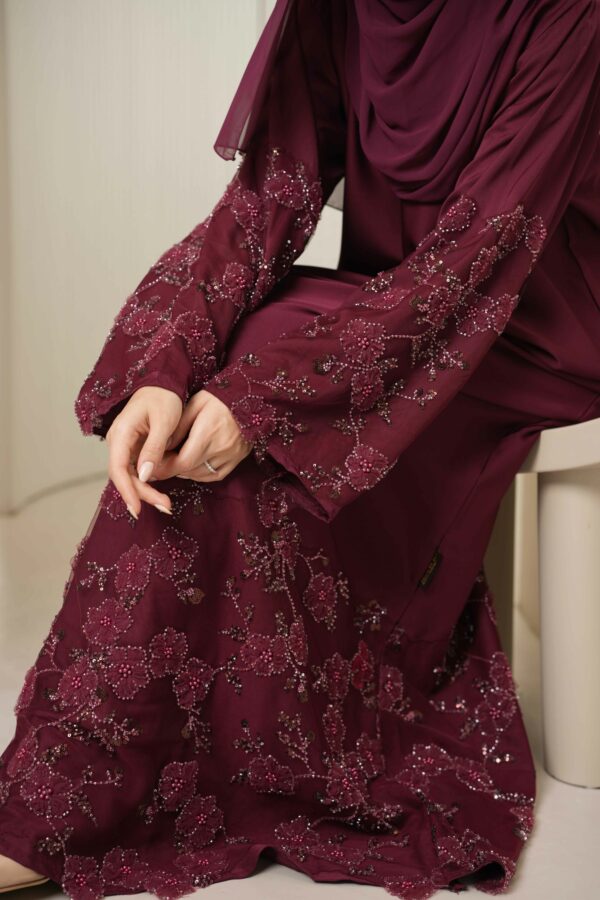 Maya Abaya (Burgundy) - Image 3