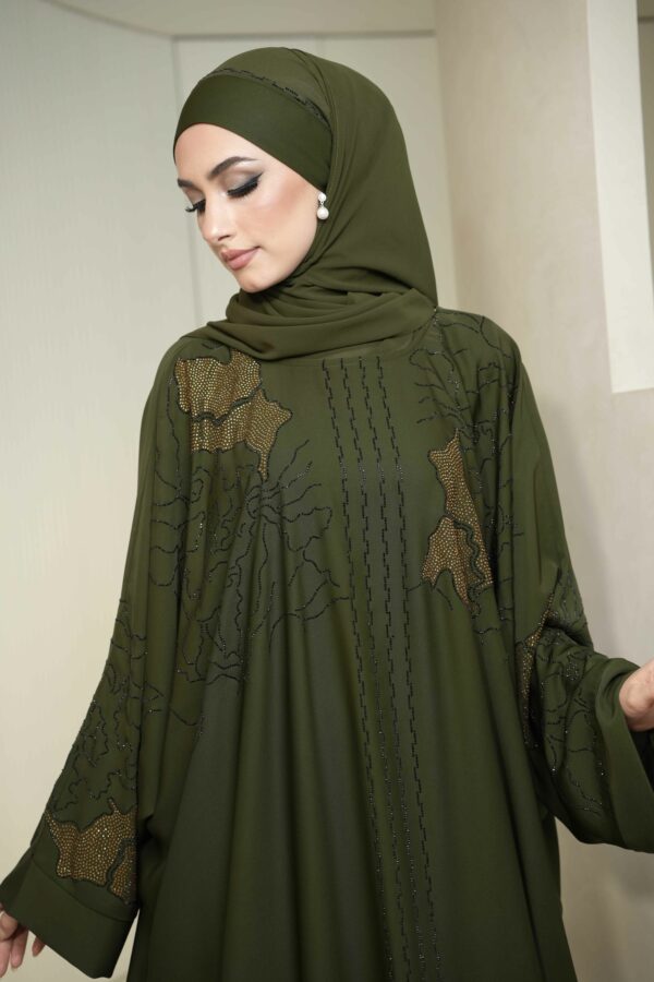 Halima Abaya (Olive Green) - Image 2