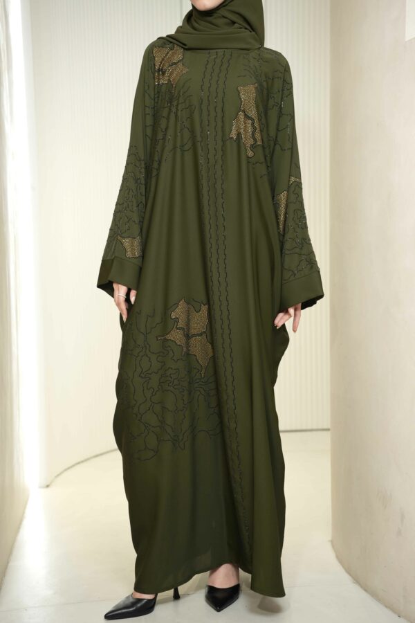 Halima Abaya (Olive Green) - Image 3