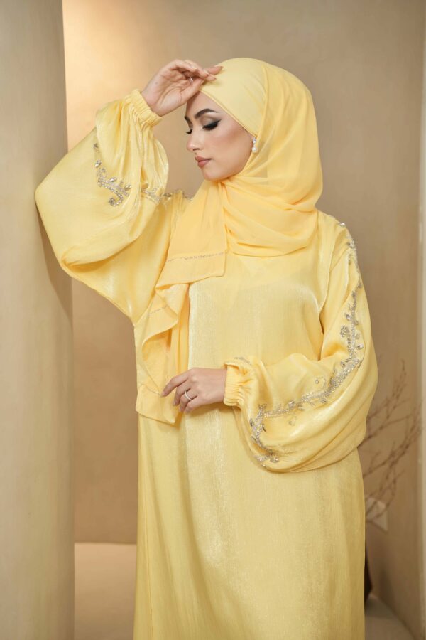 Kaifiya Abaya (Yellow) - Image 4