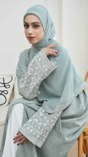Wafa Abaya (Sage Blue Grey)