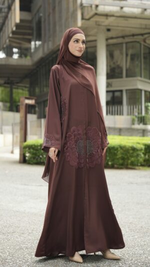 Rawda Abaya (Dark Brown)